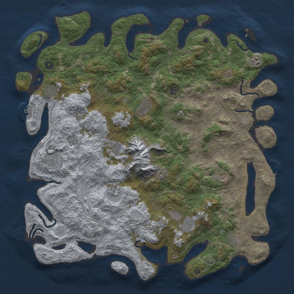 Rust Map: Procedural Map, Size: 5000, Seed: 57164904, 19 Monuments
