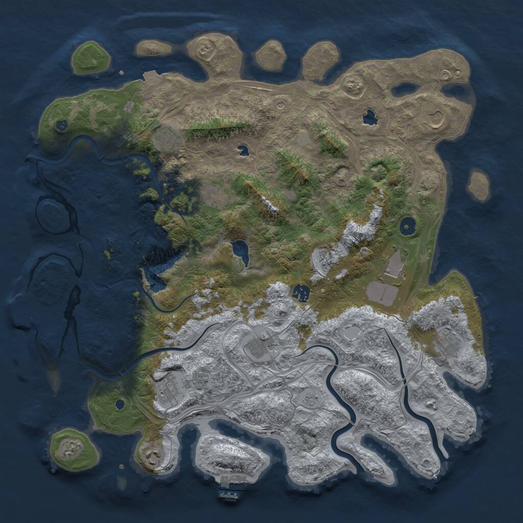 Rust Map: Procedural Map, Size: 4500, Seed: 60619651, 17 Monuments