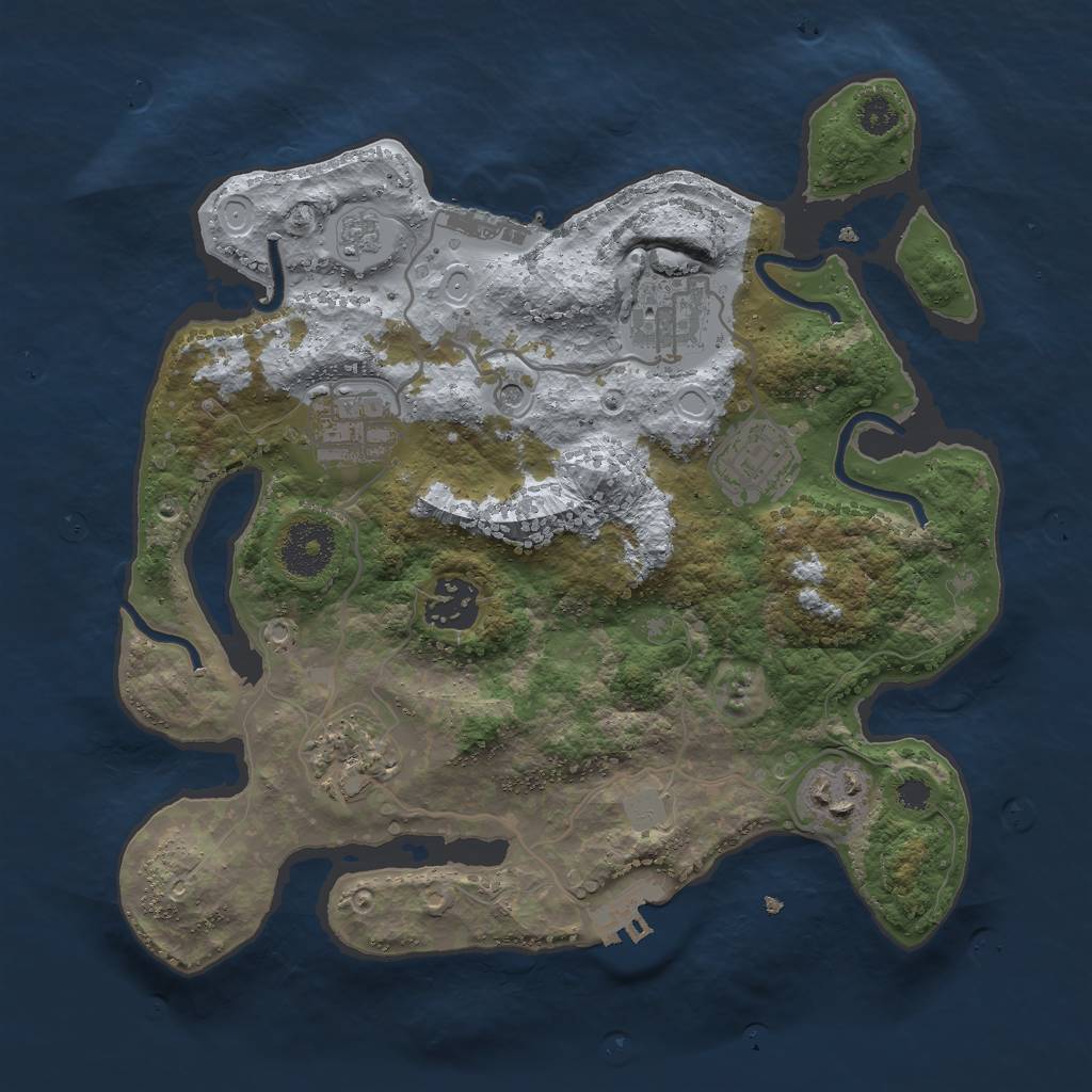 Rust Map: Procedural Map, Size: 3000, Seed: 57456212, 13 Monuments
