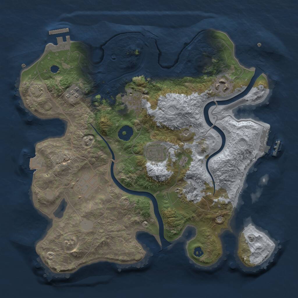 Rust Map: Procedural Map, Size: 3000, Seed: 1179534123, 11 Monuments