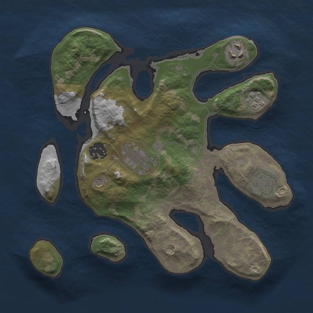 Rust Map: Barren, Size: 2700, Seed: 2, 8 Monuments