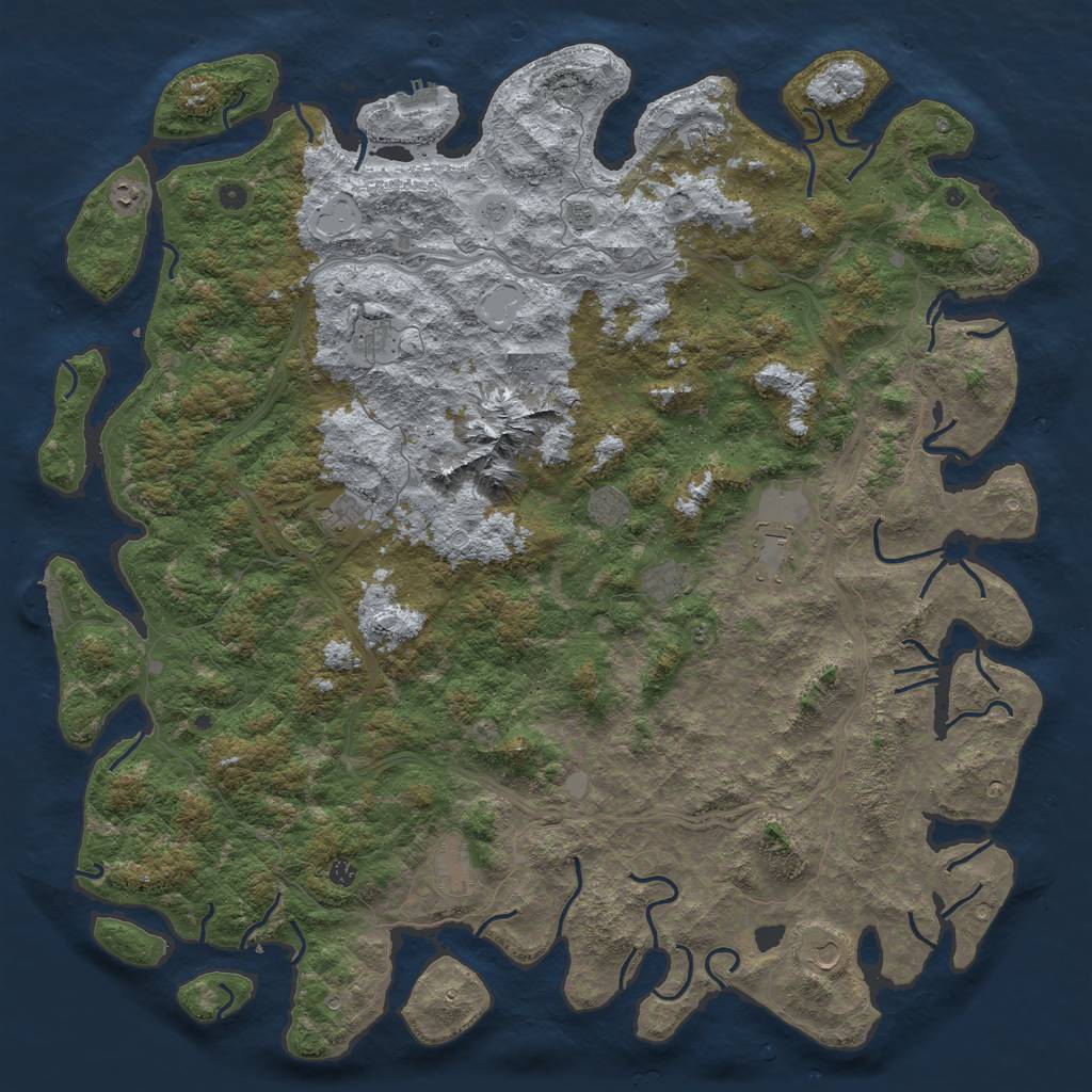 Rust Map: Procedural Map, Size: 6000, Seed: 979797979, 19 Monuments