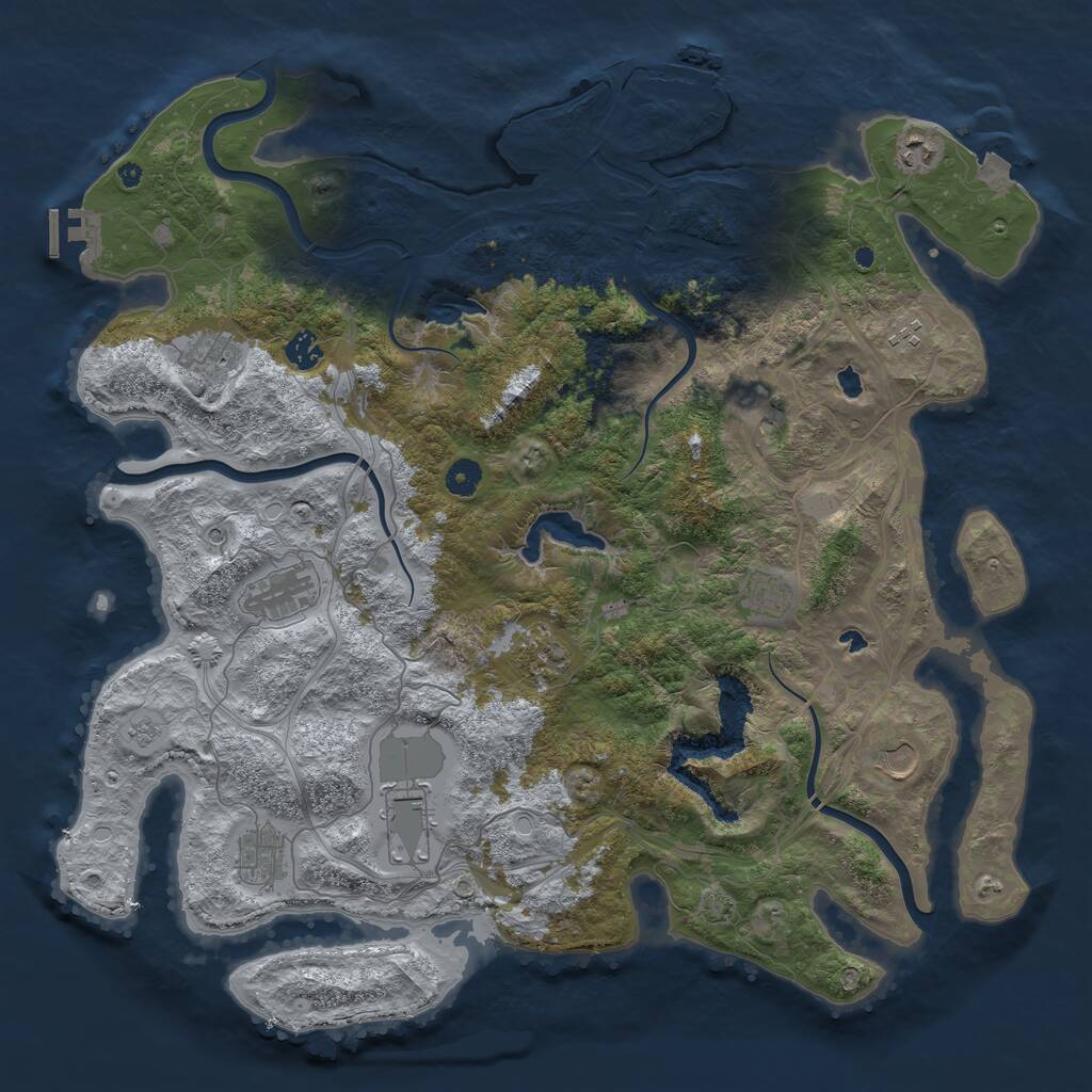 Rust Map: Procedural Map, Size: 4500, Seed: 114925416, 17 Monuments