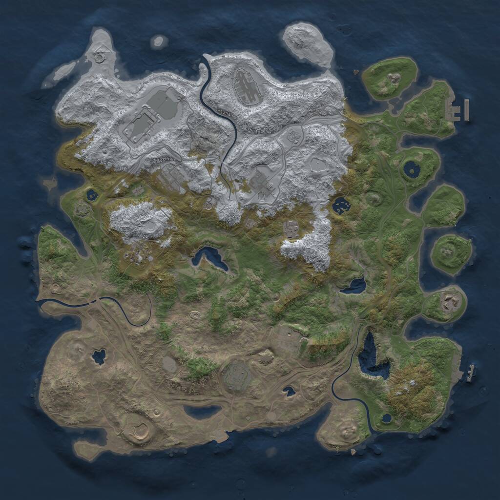 Rust Map: Procedural Map, Size: 4500, Seed: 11, 17 Monuments