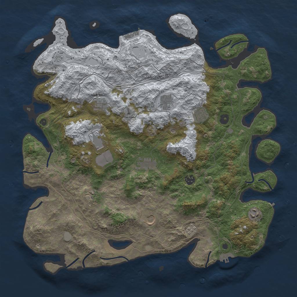 Rust Map: Procedural Map, Size: 4500, Seed: 11, 19 Monuments