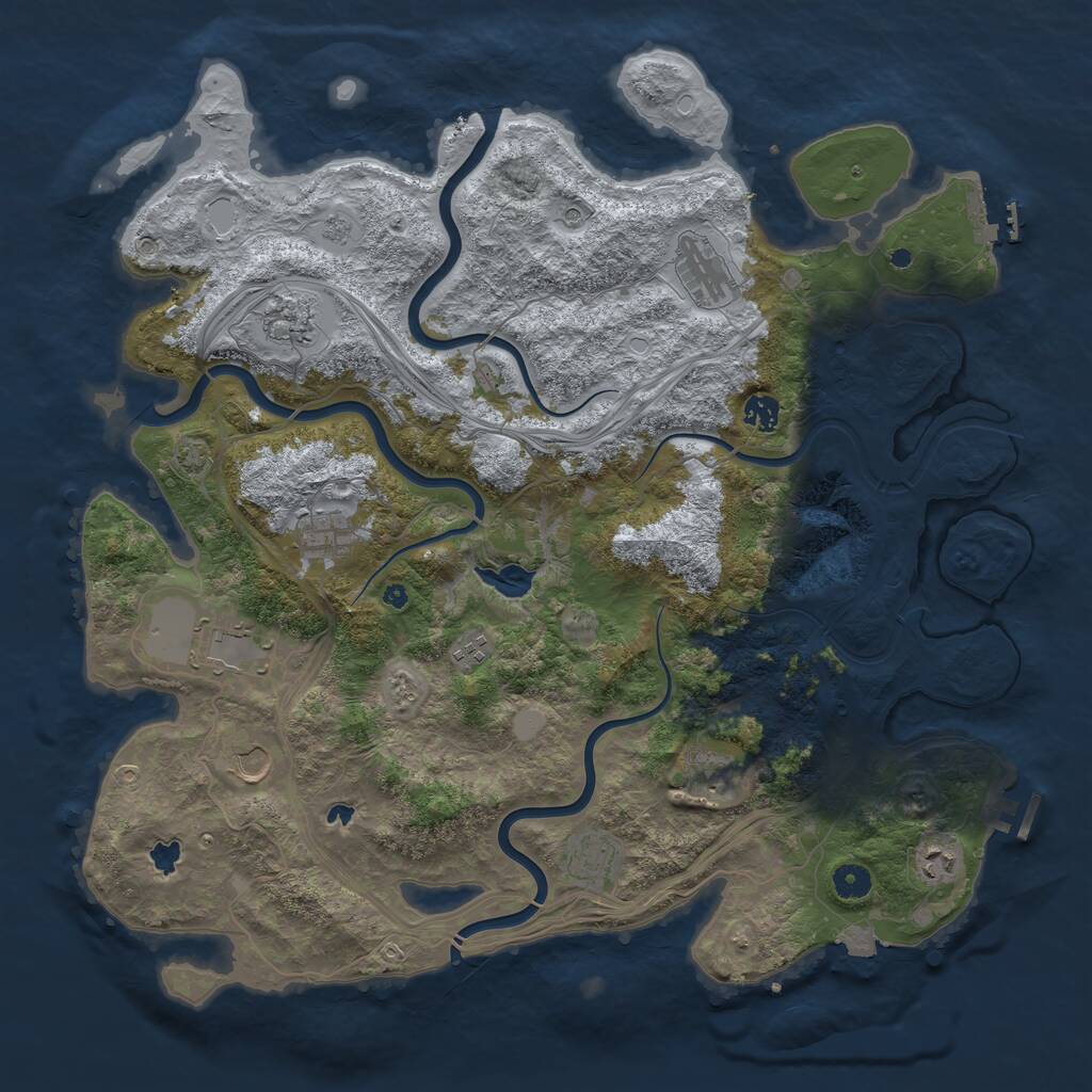 Rust Map: Procedural Map, Size: 4500, Seed: 11, 16 Monuments