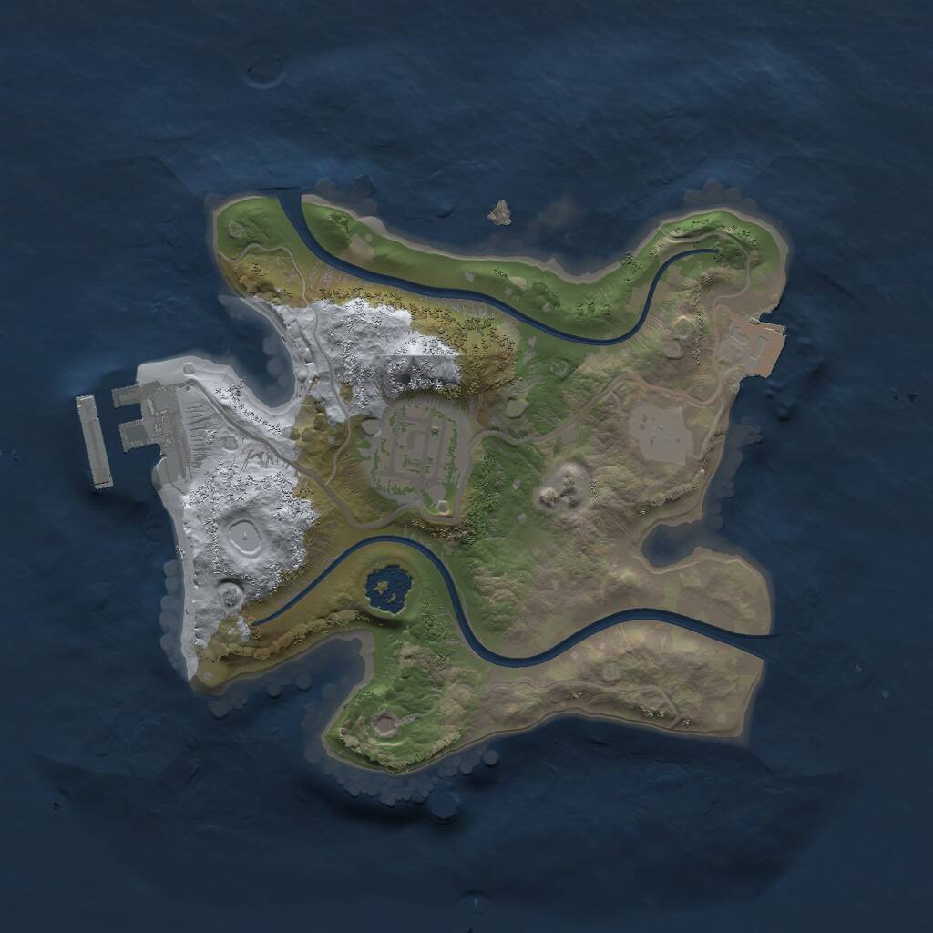 Rust Map: Procedural Map, Size: 2000, Seed: 125915116, 3 Monuments