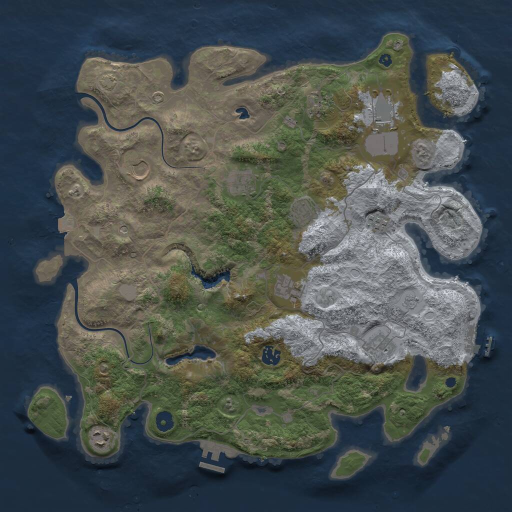 Rust Map: Procedural Map, Size: 4000, Seed: 872086191, 16 Monuments