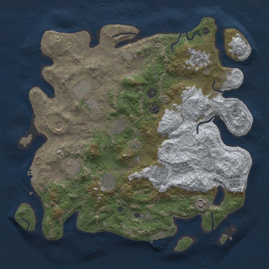 Rust Map: Procedural Map, Size: 4000, Seed: 872086191, 19 Monuments