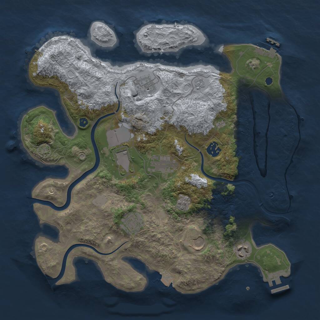 Rust Map: Procedural Map, Size: 3500, Seed: 251103, 14 Monuments