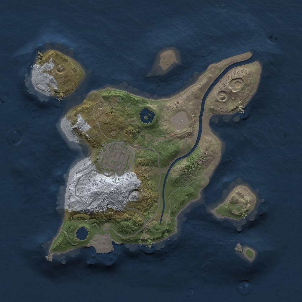 Rust Map: Procedural Map, Size: 2000, Seed: 1657197537, 2 Monuments