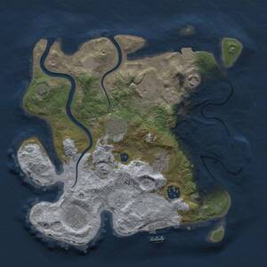 Thumbnail Rust Map: Procedural Map, Size: 3000, Seed: 689777, 13 Monuments