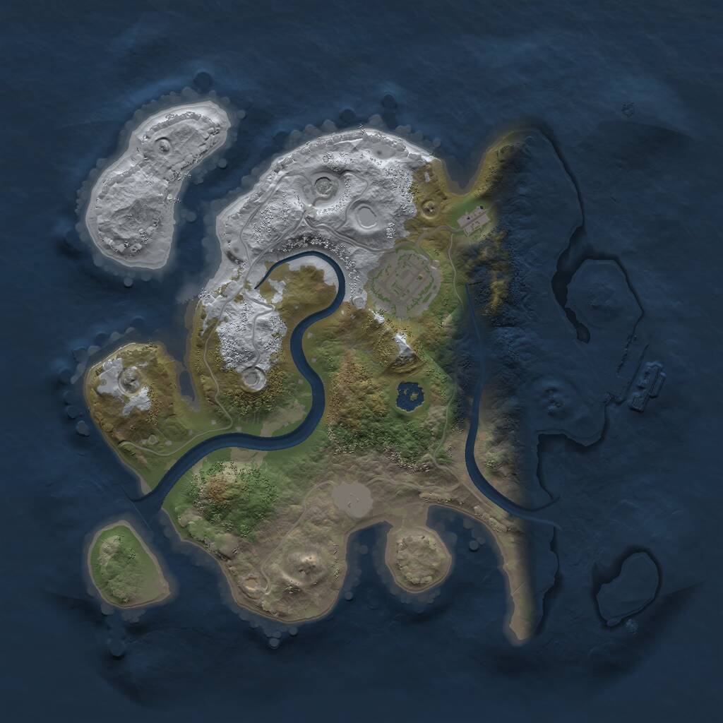 Rust Map: Procedural Map, Size: 2500, Seed: 876297759, 4 Monuments
