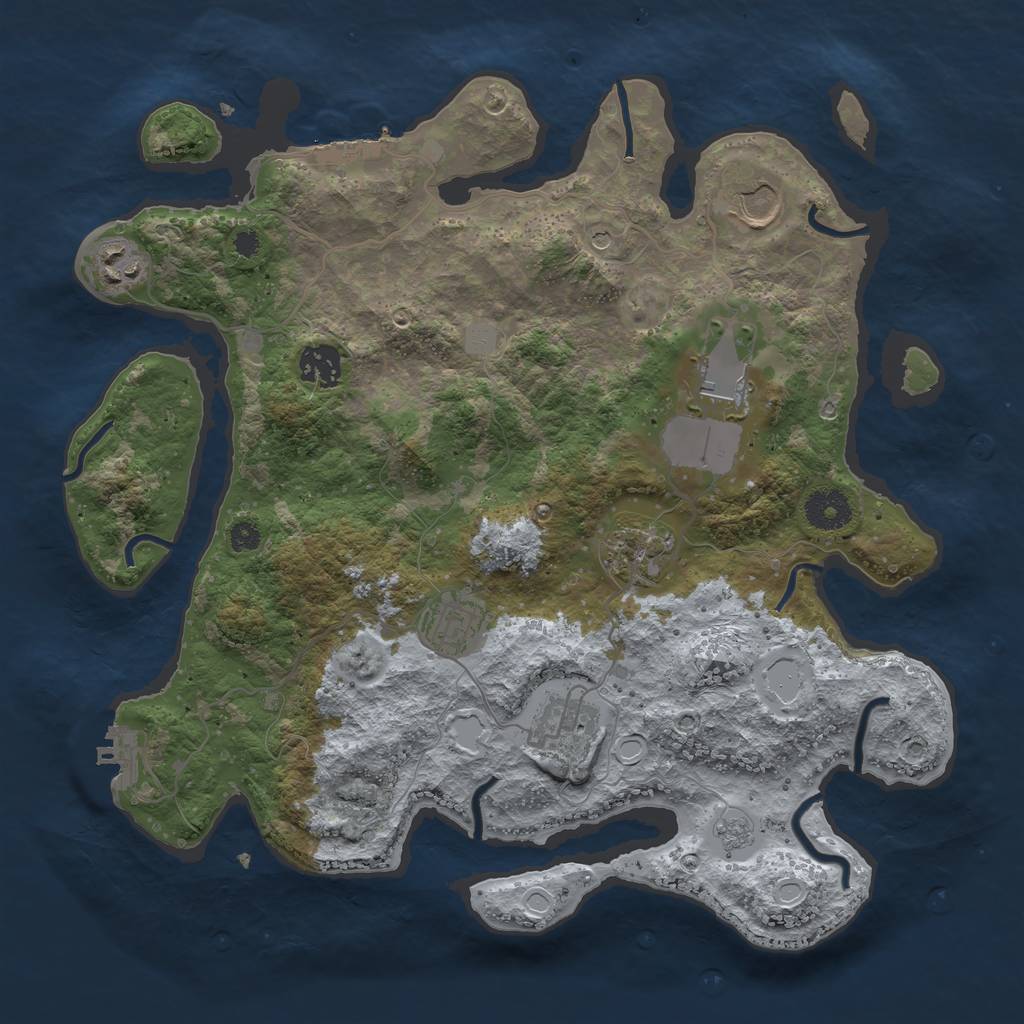 Rust Map: Procedural Map, Size: 3500, Seed: 7565, 14 Monuments