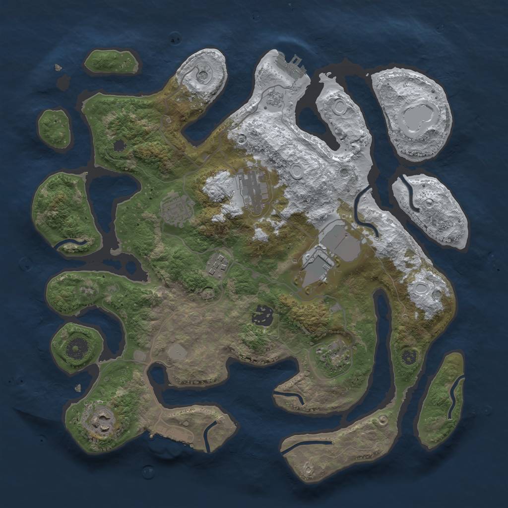 Rust Map: Procedural Map, Size: 3500, Seed: 98440855, 16 Monuments