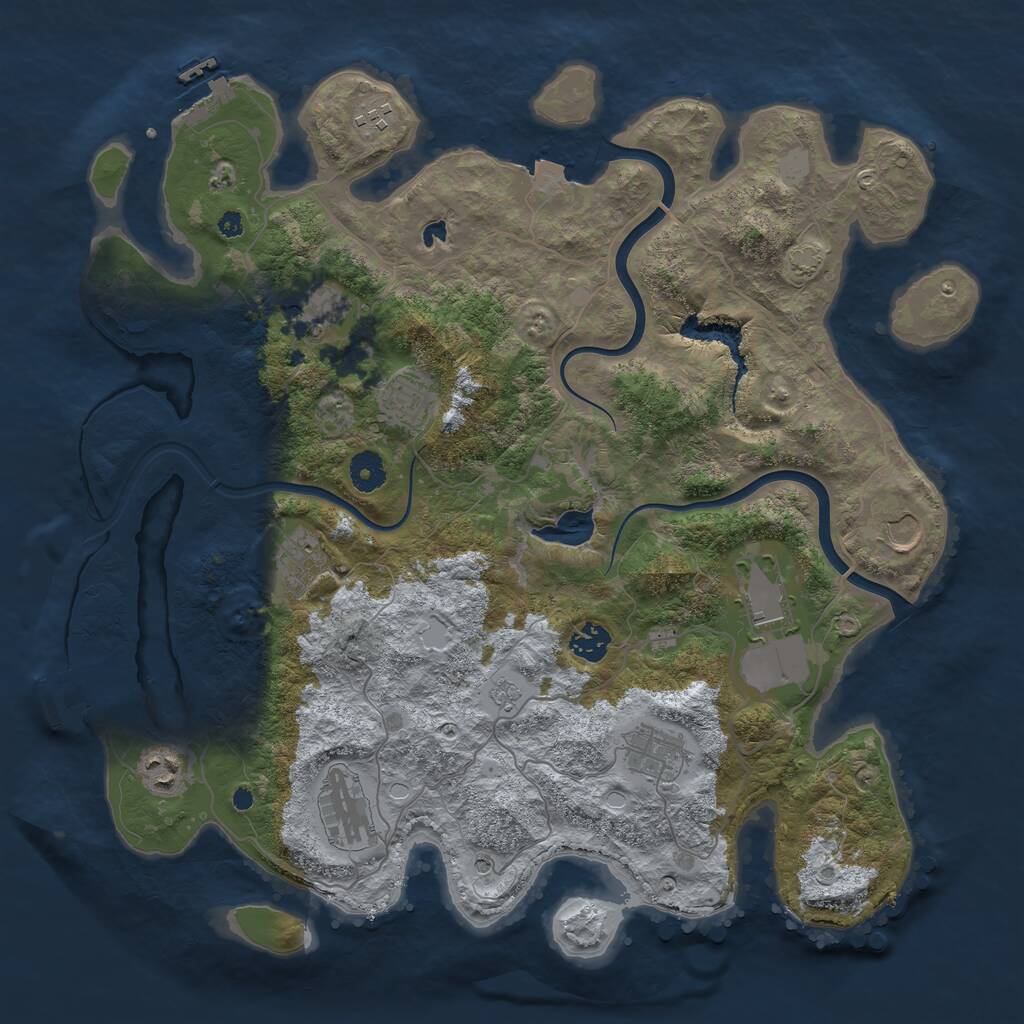 Rust Map: Procedural Map, Size: 4000, Seed: 1555227328, 16 Monuments