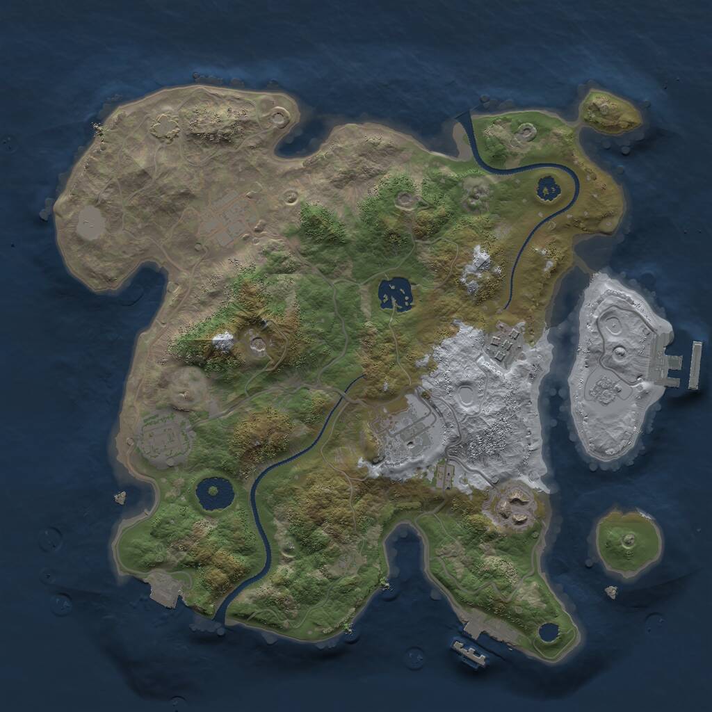 Rust Map: Procedural Map, Size: 3000, Seed: 1806499748, 12 Monuments