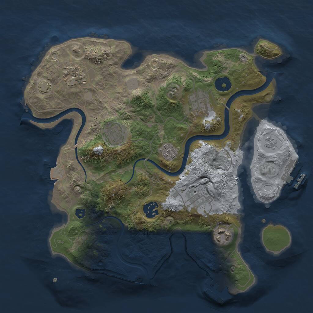Rust Map: Procedural Map, Size: 3000, Seed: 1806499748, 12 Monuments