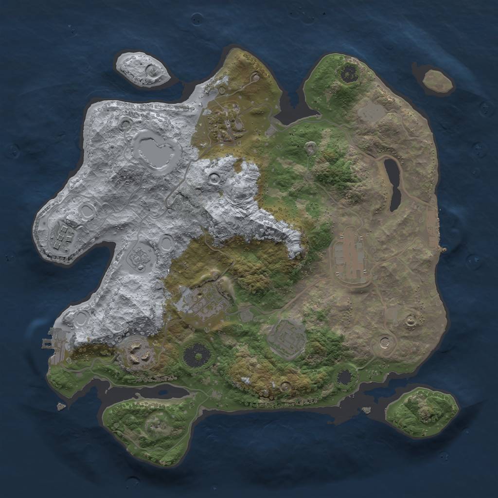 Rust Map: Procedural Map, Size: 3000, Seed: 777851944, 13 Monuments