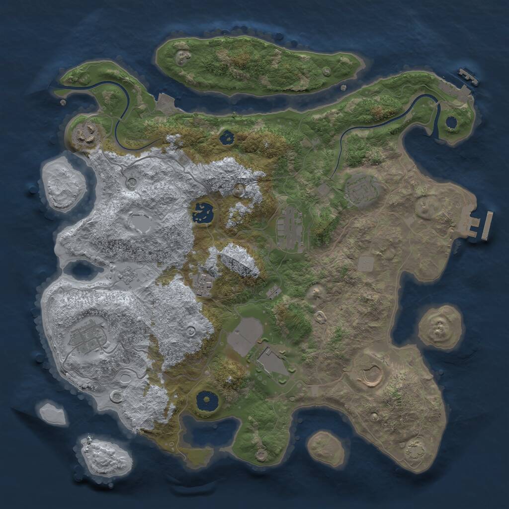 Rust Map: Procedural Map, Size: 3550, Seed: 150908, 14 Monuments