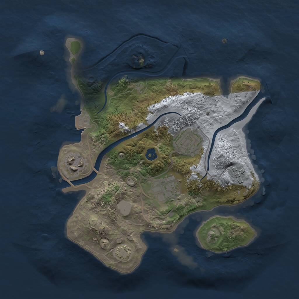 Rust Map: Procedural Map, Size: 2500, Seed: 111524275, 6 Monuments