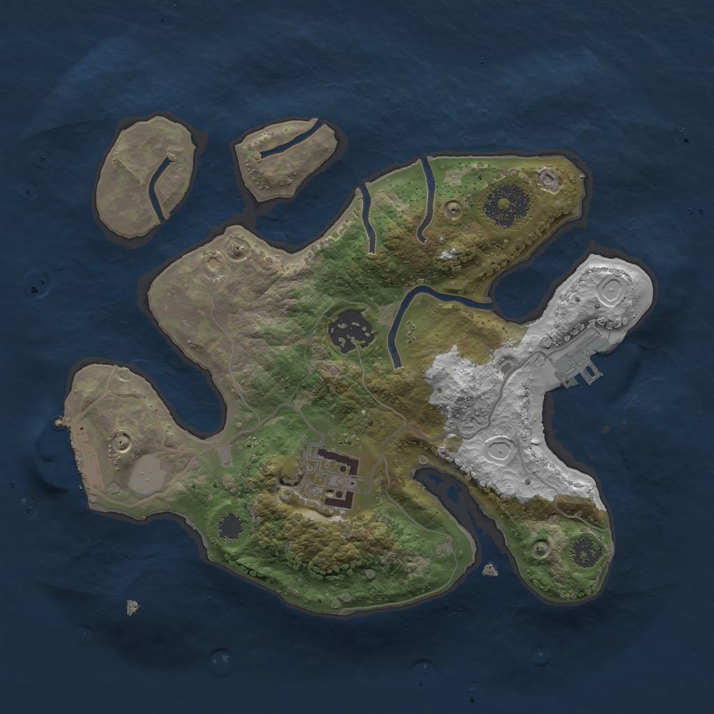 Rust Map: Procedural Map, Size: 2500, Seed: 50500, 9 Monuments