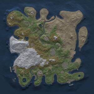 Thumbnail Rust Map: Procedural Map, Size: 3450, Seed: 76, 12 Monuments