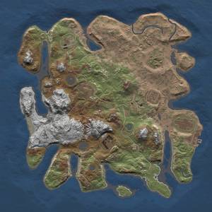 Thumbnail Rust Map: Procedural Map, Size: 3450, Seed: 76, 14 Monuments