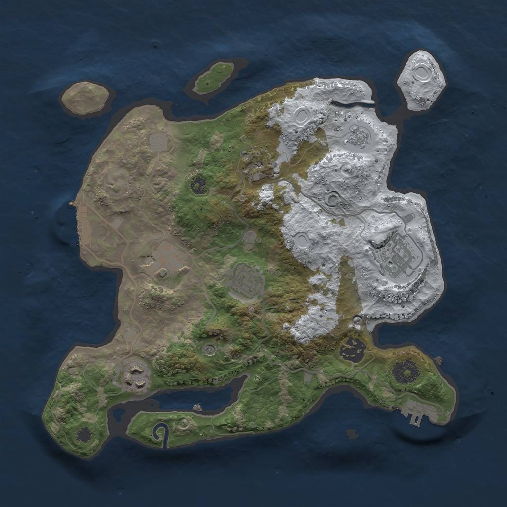 Rust Map: Procedural Map, Size: 3000, Seed: 1439761676, 15 Monuments