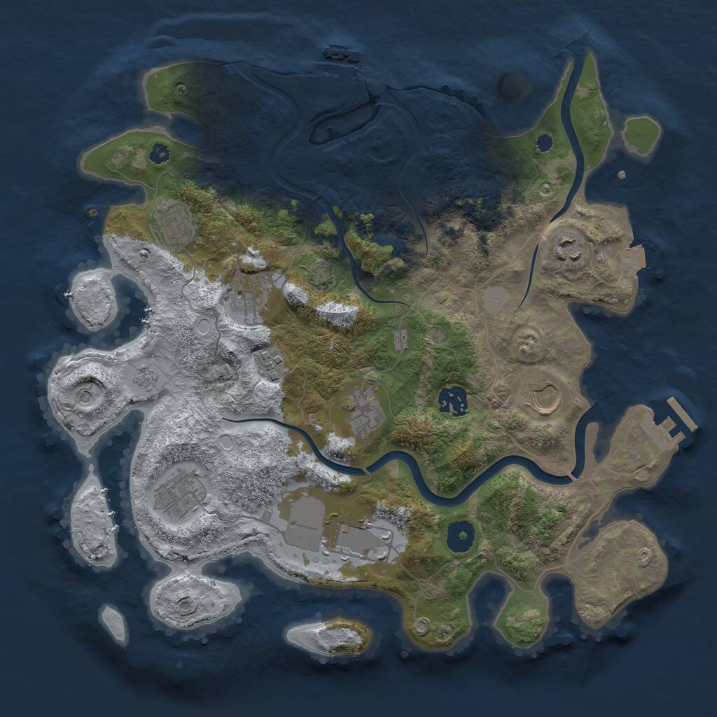 Rust Map: Procedural Map, Size: 3550, Seed: 132641, 15 Monuments