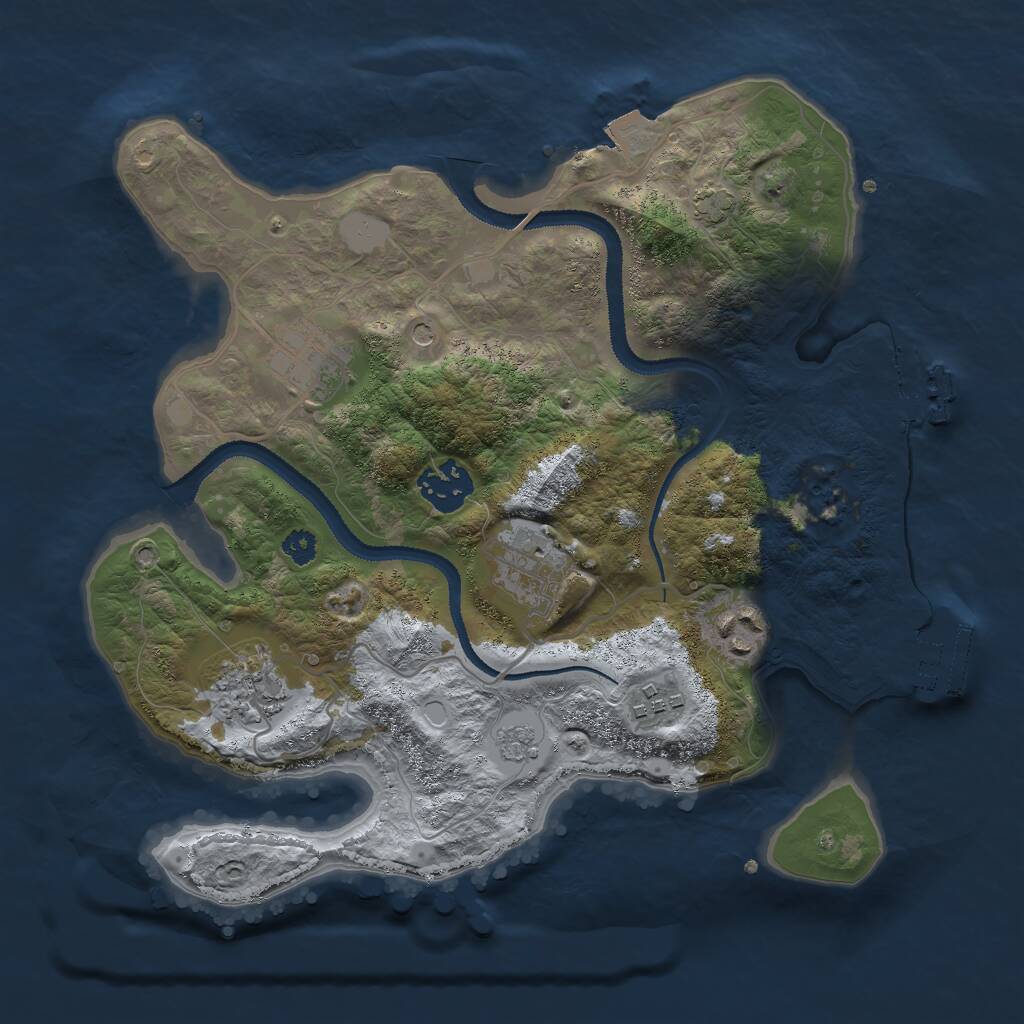 Rust Map: Procedural Map, Size: 3000, Seed: 2109923970, 12 Monuments