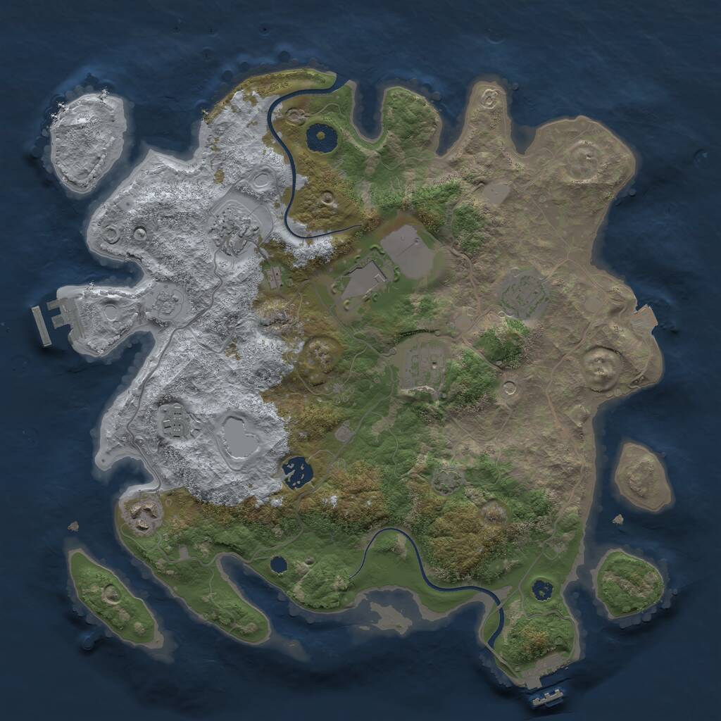 Rust Map: Procedural Map, Size: 3550, Seed: 168879, 13 Monuments