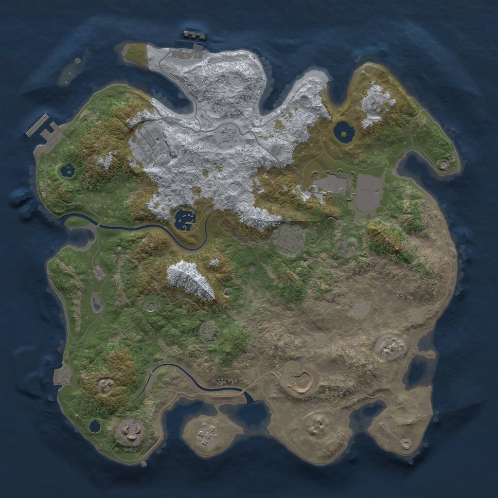Rust Map: Procedural Map, Size: 3550, Seed: 574507, 13 Monuments