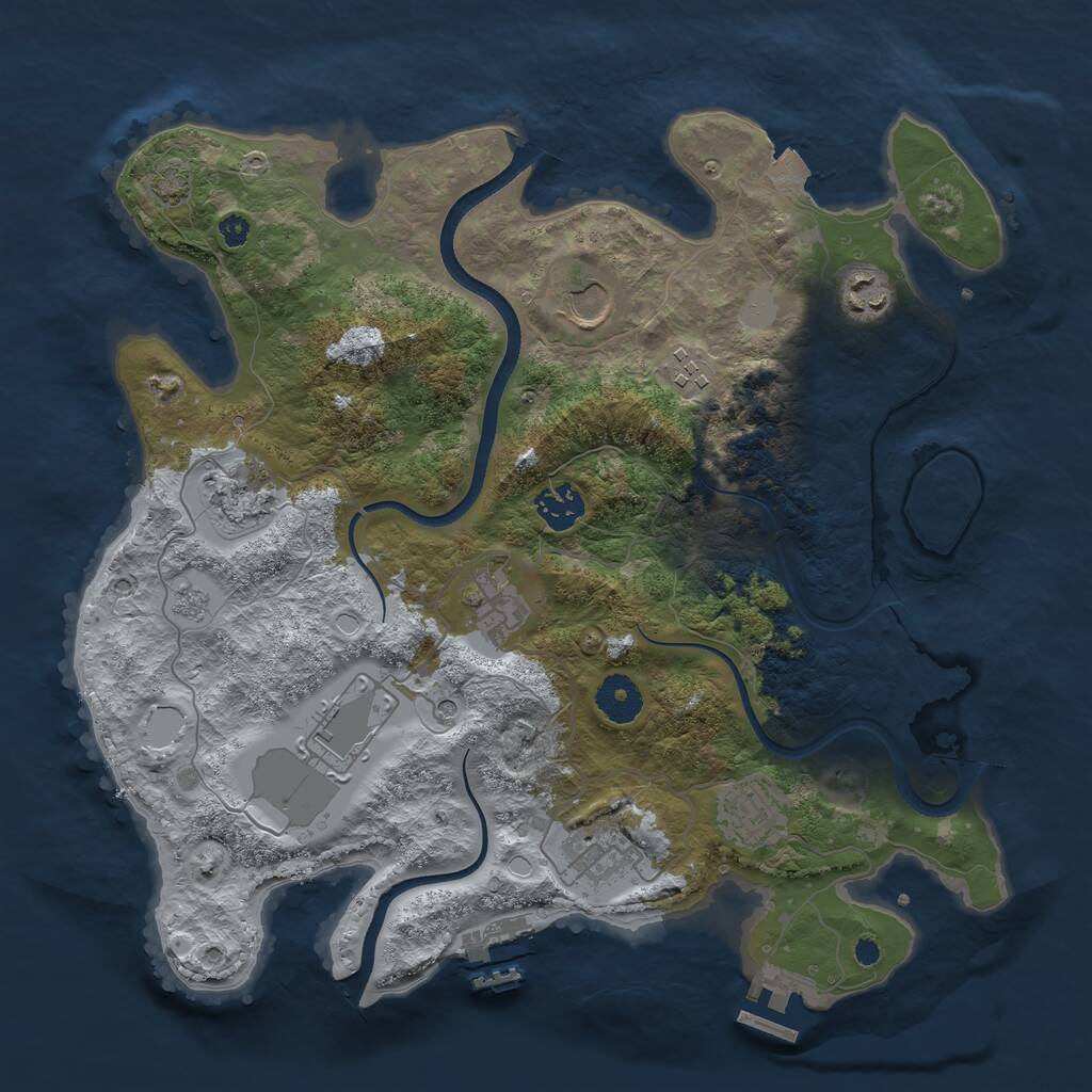 Rust Map: Procedural Map, Size: 3550, Seed: 113848, 15 Monuments