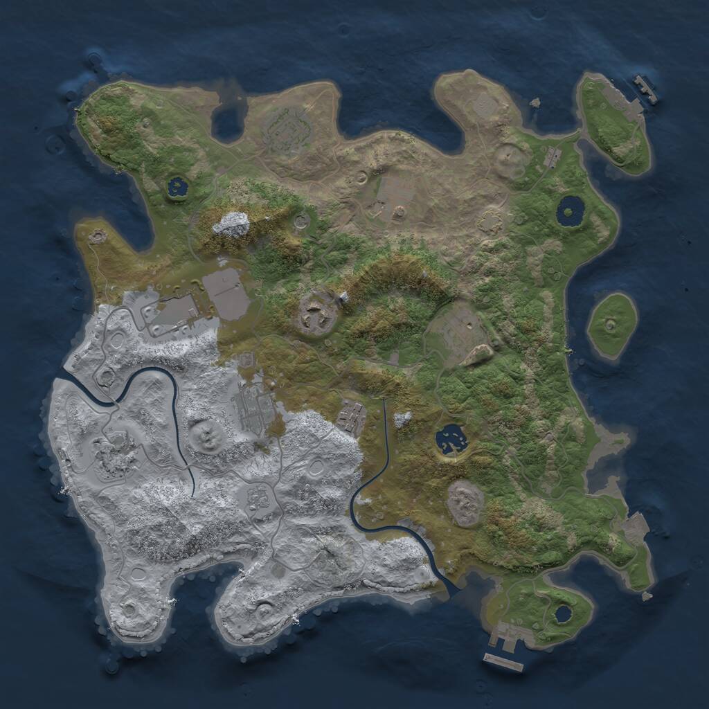 Rust Map: Procedural Map, Size: 3550, Seed: 113848, 15 Monuments