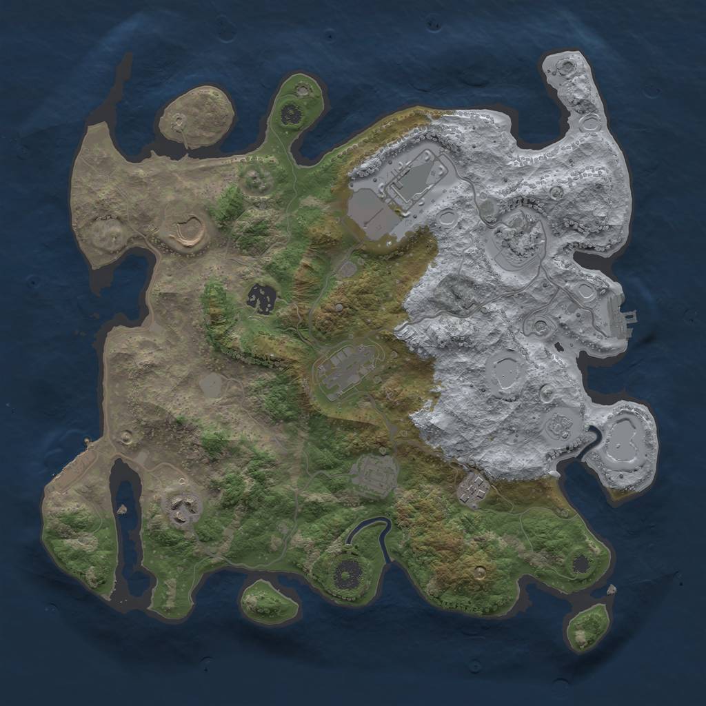 Rust Map: Procedural Map, Size: 3550, Seed: 923271, 15 Monuments