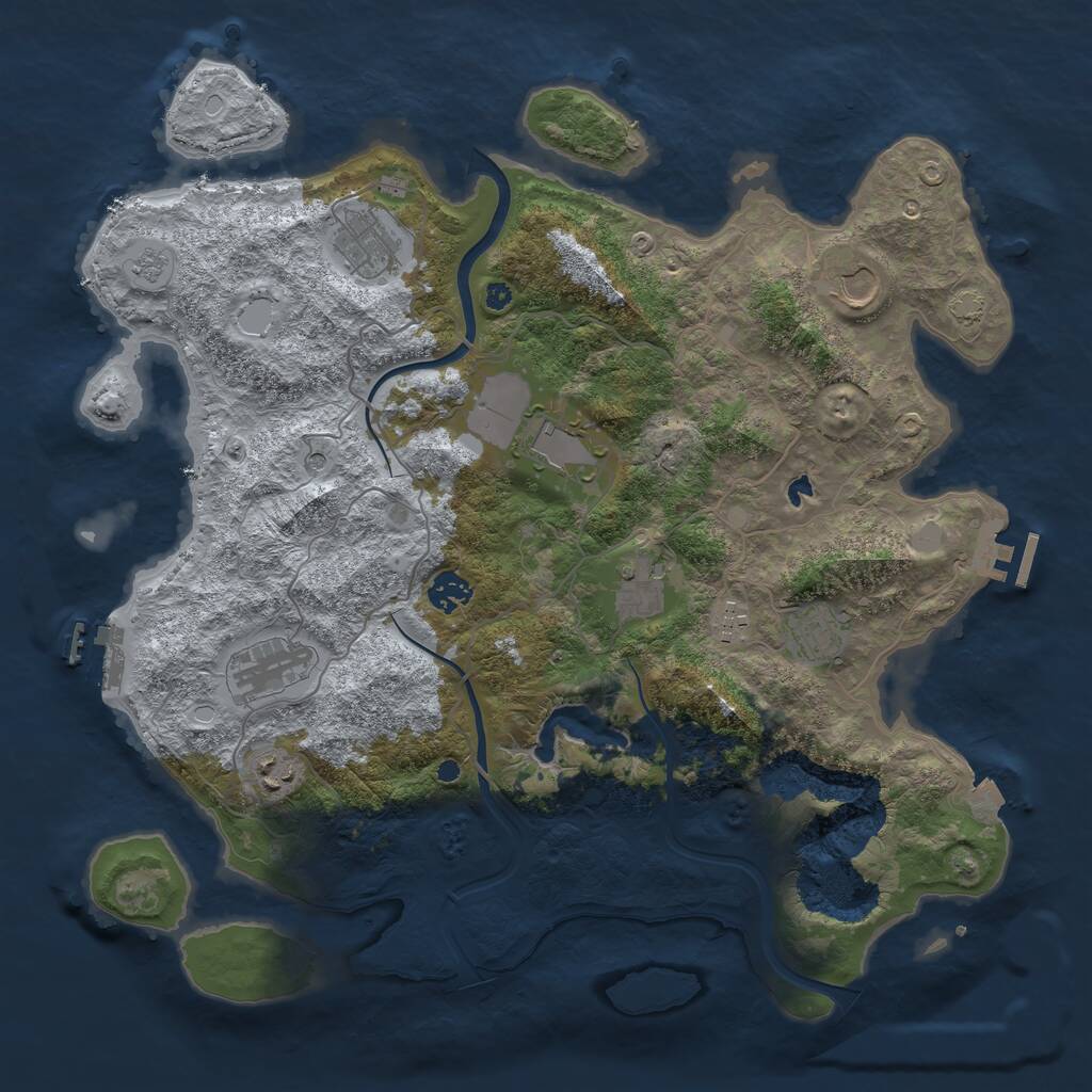 Rust Map: Procedural Map, Size: 4000, Seed: 3268, 15 Monuments