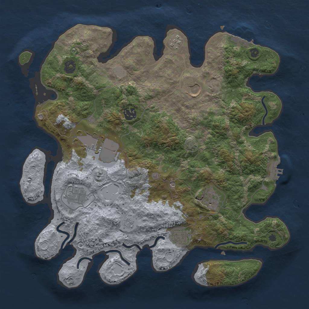Rust Map: Procedural Map, Size: 3550, Seed: 392969, 15 Monuments