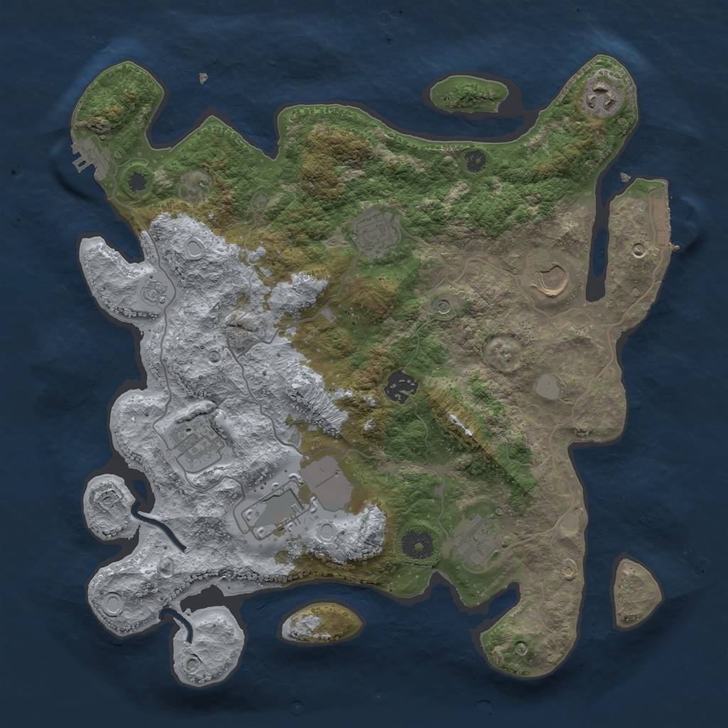 Rust Map: Procedural Map, Size: 3500, Seed: 883653097, 14 Monuments