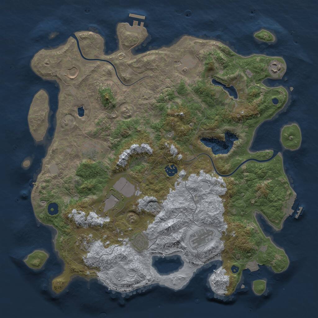Rust Map: Procedural Map, Size: 4000, Seed: 342, 16 Monuments