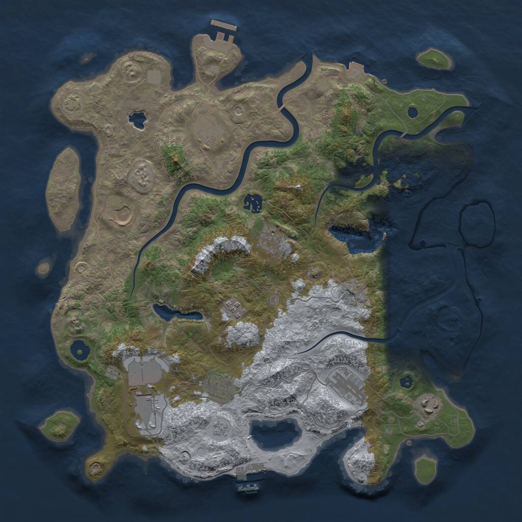 Rust Map: Procedural Map, Size: 4000, Seed: 342, 15 Monuments