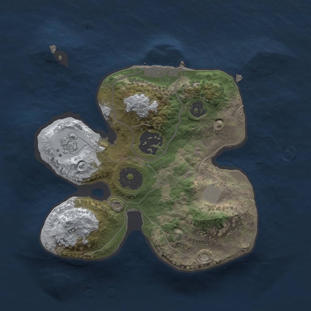 Rust Map: Procedural Map, Size: 2000, Seed: 12345, 8 Monuments