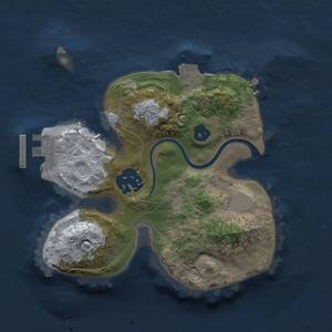 Thumbnail Rust Map: Procedural Map, Size: 2000, Seed: 12345, 3 Monuments