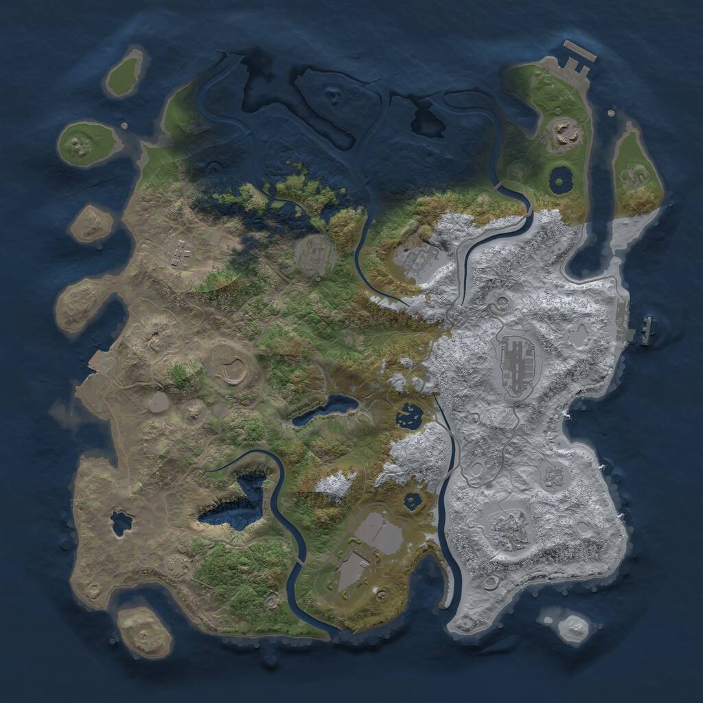 Rust Map: Procedural Map, Size: 4000, Seed: 765850, 15 Monuments