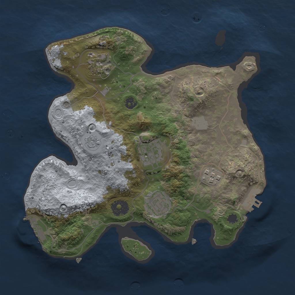 Rust Map: Procedural Map, Size: 2600, Seed: 34586243, 10 Monuments