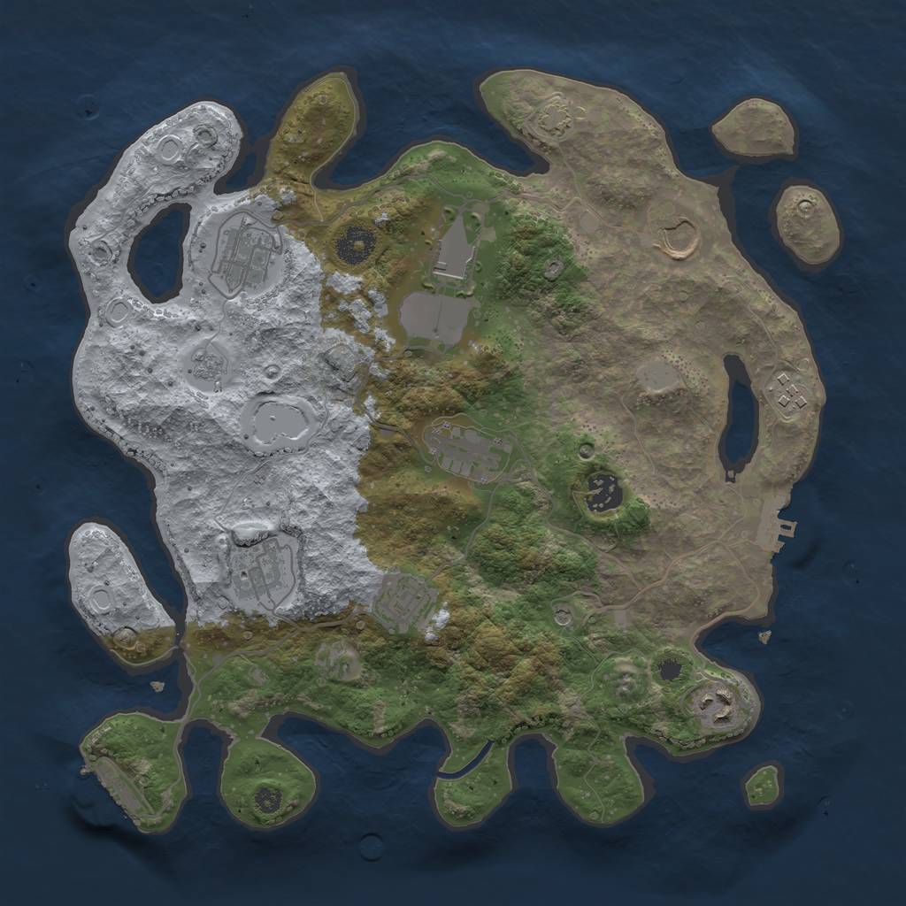 Rust Map: Procedural Map, Size: 3500, Seed: 2022, 17 Monuments
