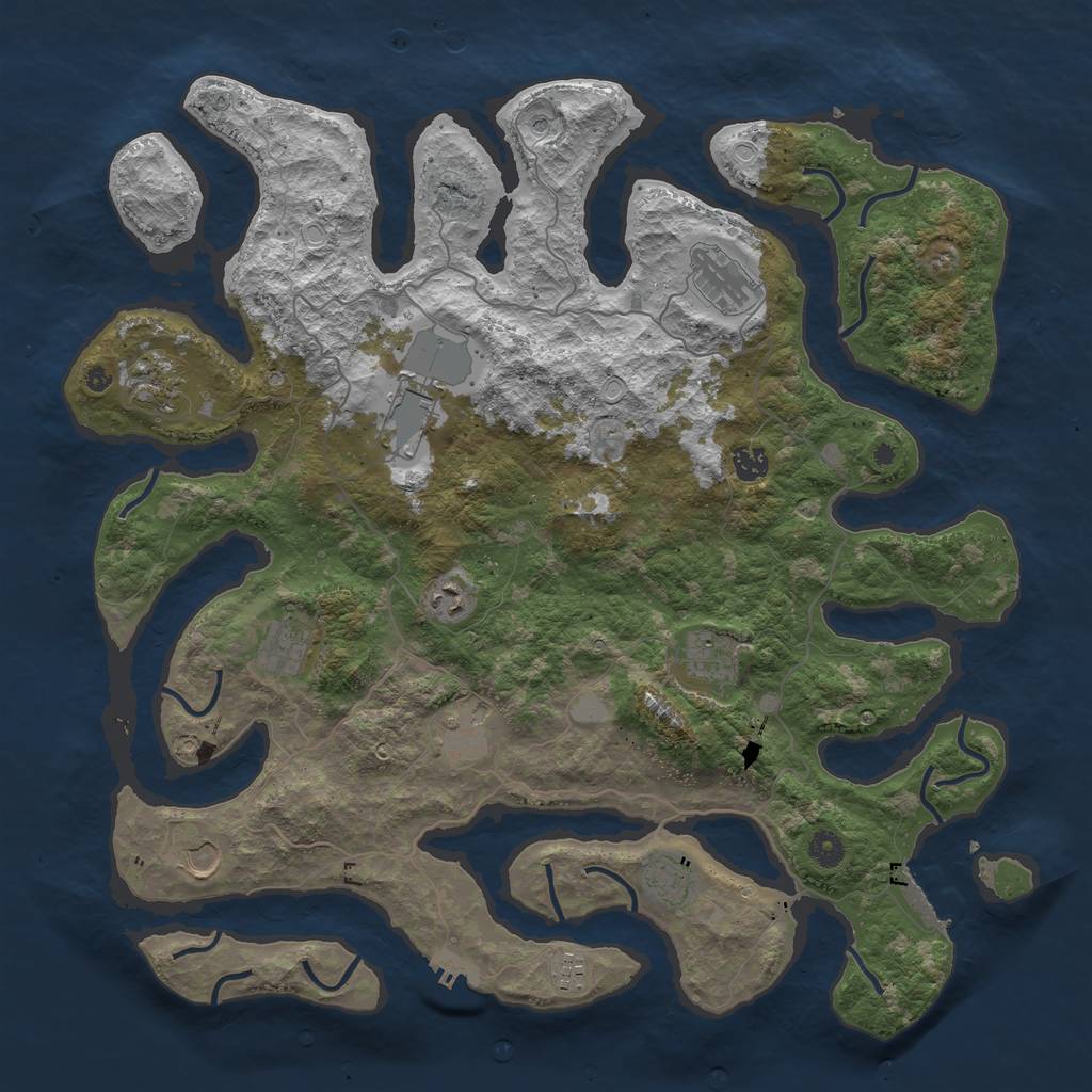 Rust Map: Procedural Map, Size: 4500, Seed: 1099, 19 Monuments