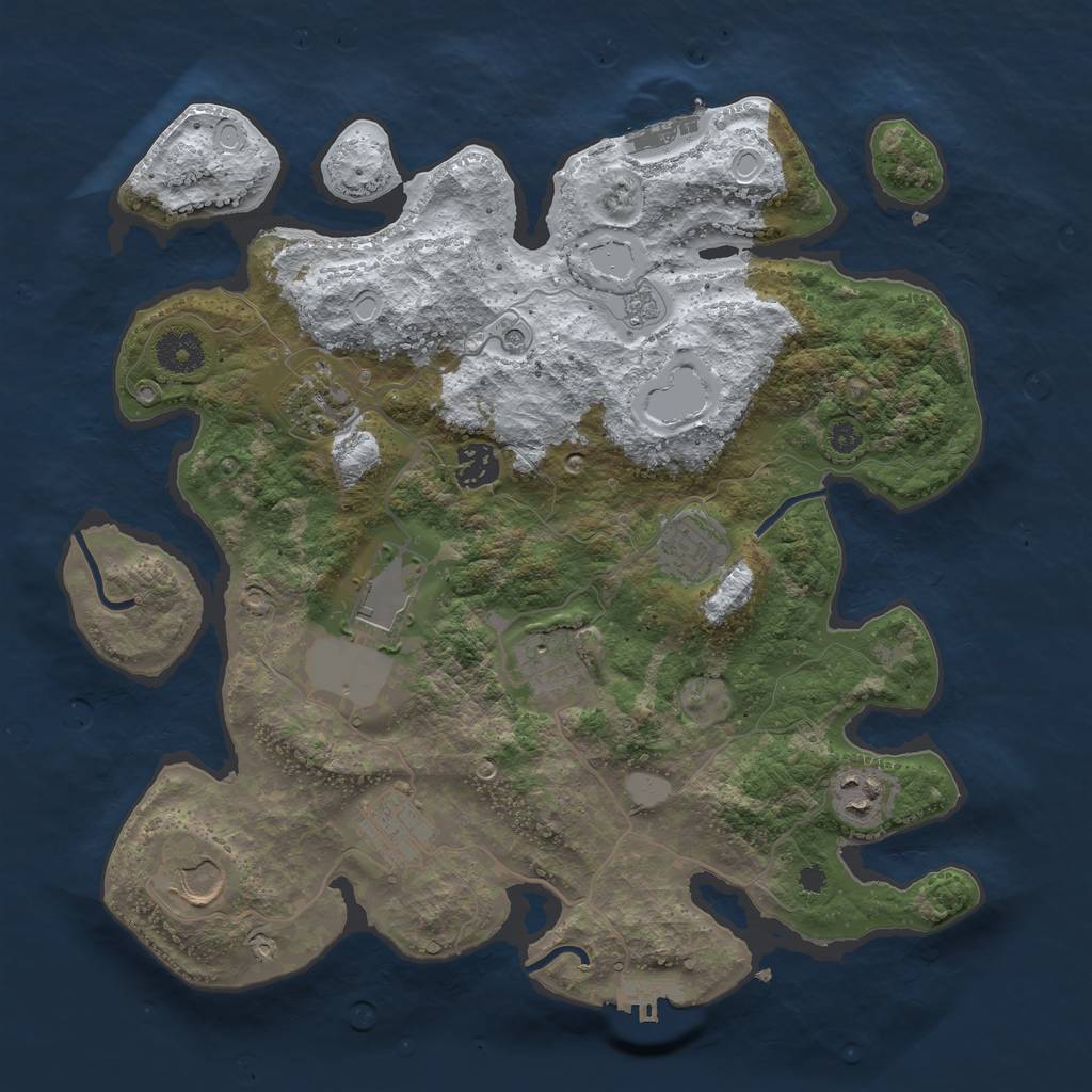 Rust Map: Procedural Map, Size: 3550, Seed: 456226, 17 Monuments