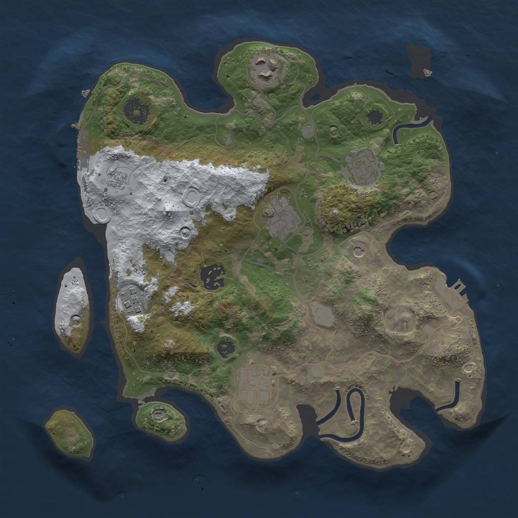 Rust Map: Procedural Map, Size: 3000, Seed: 2, 15 Monuments