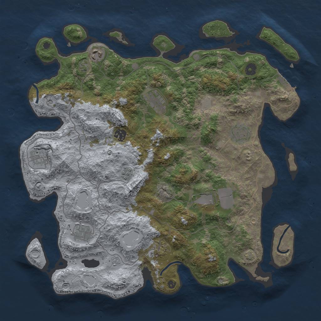 Rust Map: Procedural Map, Size: 4000, Seed: 81922, 16 Monuments